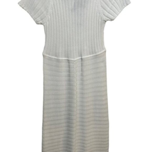 NWT Catherine Malandrino | Ivory Wide Rib Maxi Sweater Dress Size Large - Picture 9 of 11